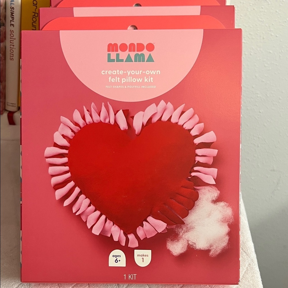 2 KITS Mondo Llama Heartfelt Red Pillow Craft Kit (2 kits)